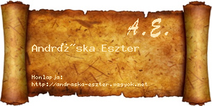 Andráska Eszter névjegykártya